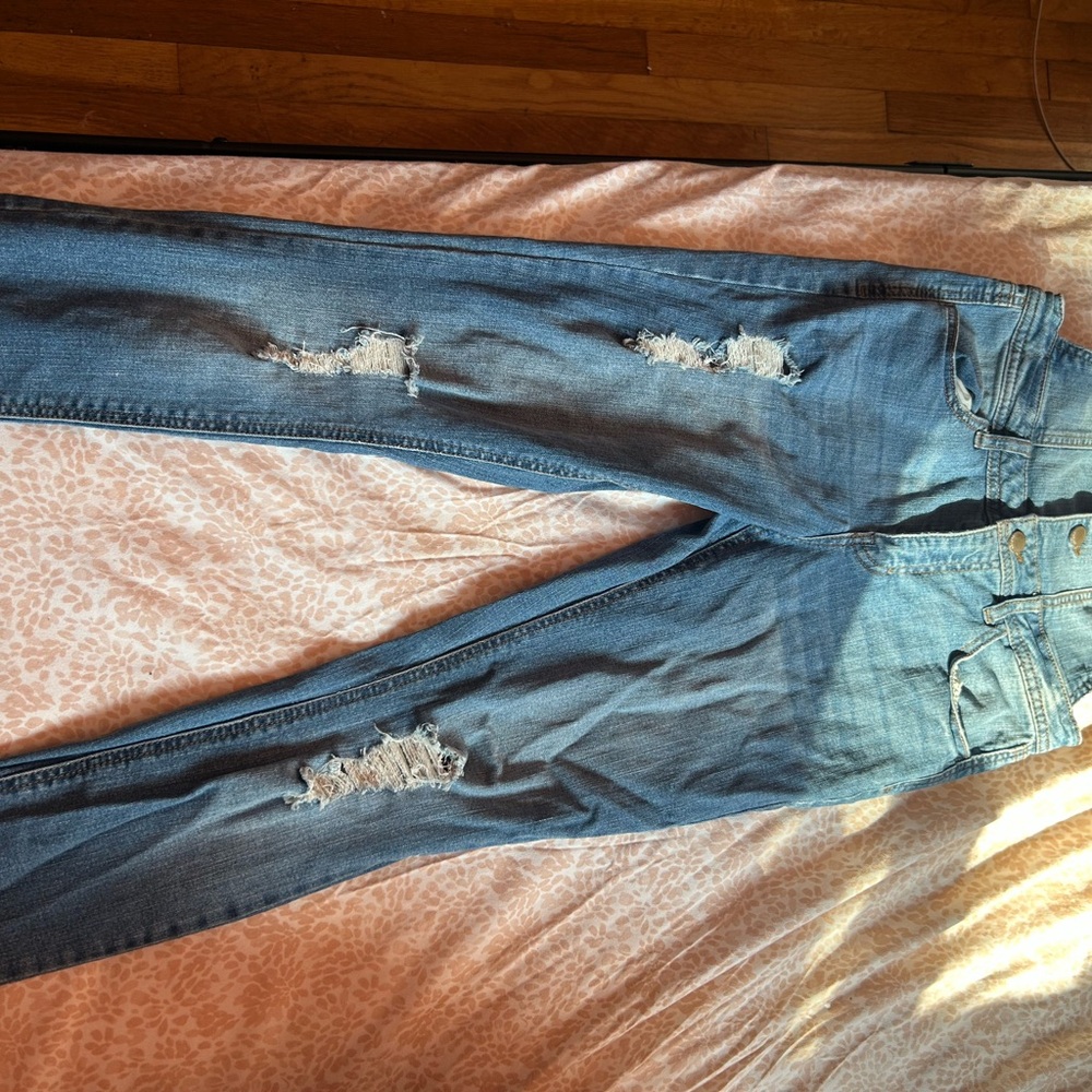 Refuge Distressed Light Blue overalls